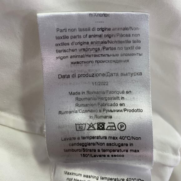 MANTU Size M White Cotton Fringe Belted Midi Dress - Picture 8 of 9